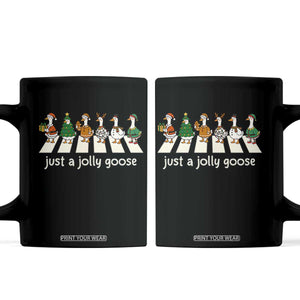 Just A Jolly Goose Coffee Mug Funny Christmas Duck Meme TS10 Black Print Your Wear