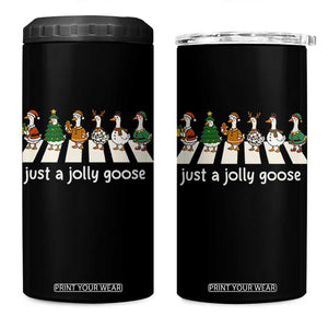 Just A Jolly Goose 4 in 1 Can Cooler Tumbler Funny Christmas Duck Meme TS10 One Size: 16 oz Black Print Your Wear