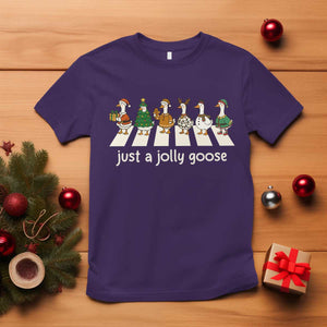 Just A Jolly Goose T Shirt Funny Christmas Duck Meme TS10 Purple Print Your Wear