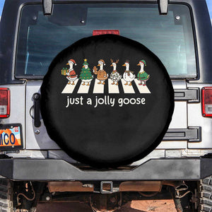 Just A Jolly Goose Spare Tire Cover Funny Christmas Duck Meme TS10 No hole Black Print Your Wear