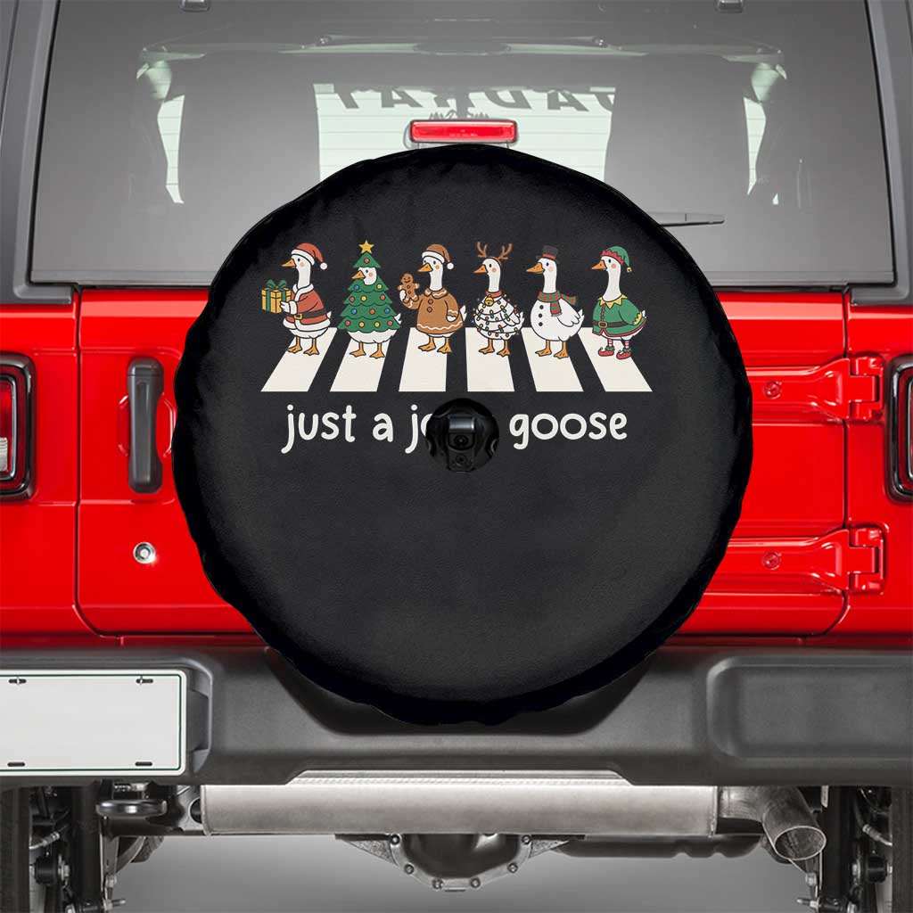 Just A Jolly Goose Spare Tire Cover Funny Christmas Duck Meme TS10 Black Print Your Wear