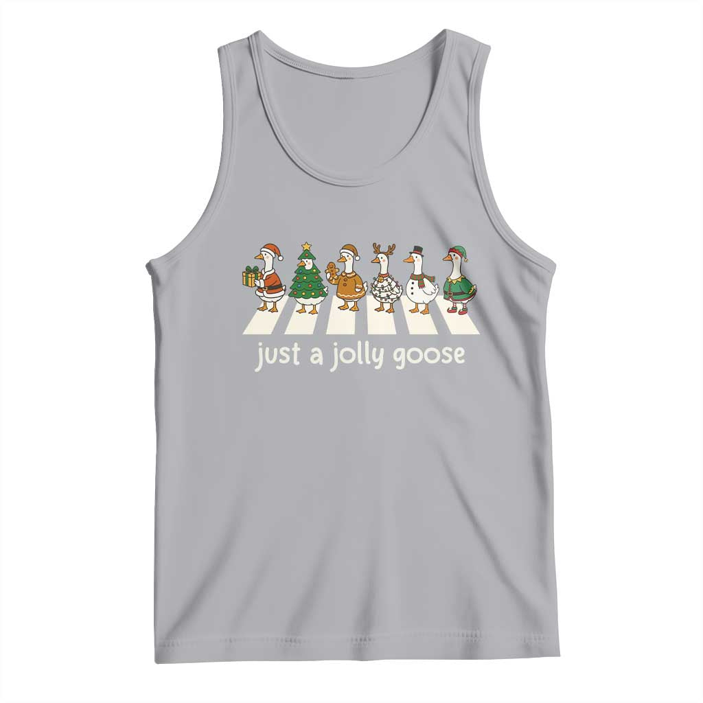 Just A Jolly Goose Tank Top Funny Christmas Duck Meme TS10 Athletic Heather Print Your Wear