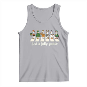 Just A Jolly Goose Tank Top Funny Christmas Duck Meme TS10 Athletic Heather Print Your Wear