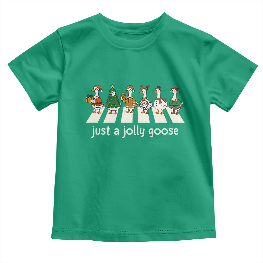Just A Jolly Goose Toddler T Shirt Funny Christmas Duck Meme TS10 Irish Green Print Your Wear