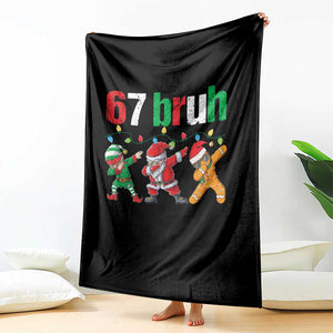 67 Christmas Throw Blanket Funny Six Seven Bruh Dabbing Santa Meme Pajamas TS10 Print Your Wear