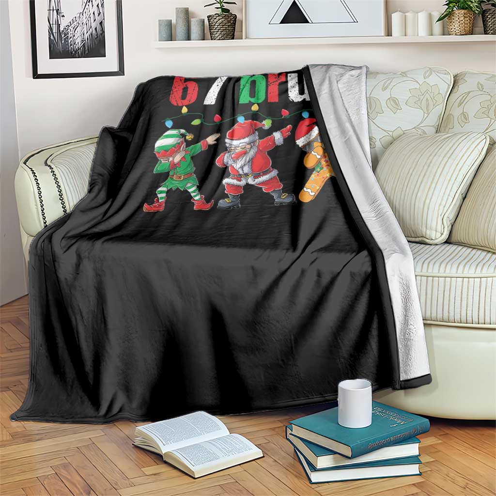 67 Christmas Throw Blanket Funny Six Seven Bruh Dabbing Santa Meme Pajamas TS10 Print Your Wear