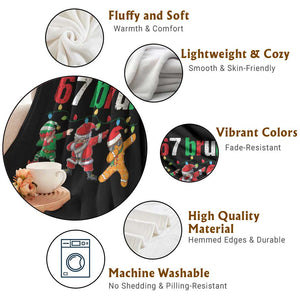 67 Christmas Throw Blanket Funny Six Seven Bruh Dabbing Santa Meme Pajamas TS10 Print Your Wear