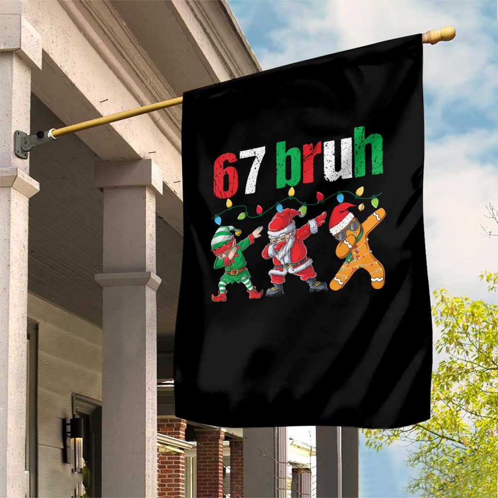 67 Christmas Garden Flag Funny Six Seven Bruh Dabbing Santa Meme Pajamas TS10 Print Your Wear