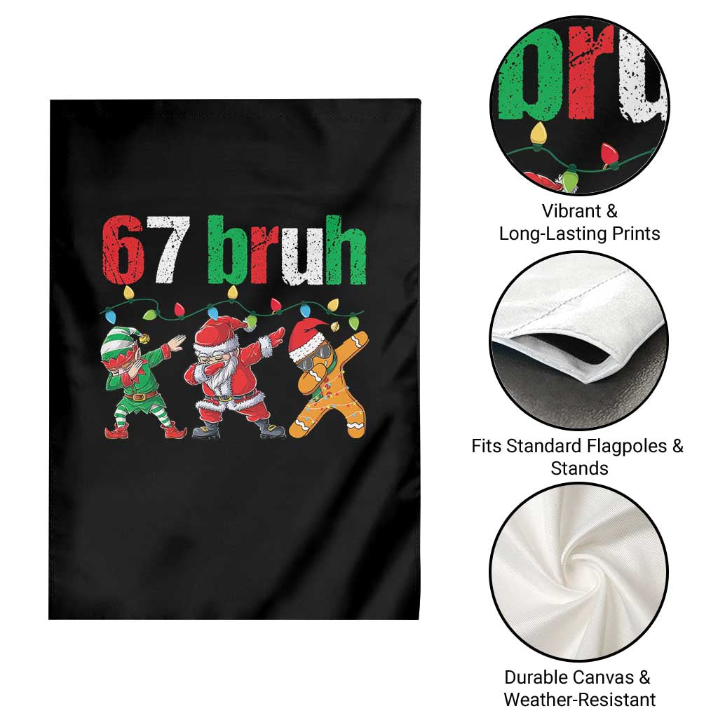 67 Christmas Garden Flag Funny Six Seven Bruh Dabbing Santa Meme Pajamas TS10 Print Your Wear