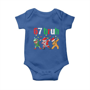 67 Christmas Baby Onesie Funny Six Seven Bruh Dabbing Santa Meme Pajamas TS10 Royal Blue Print Your Wear