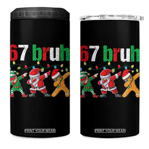 67 Christmas 4 in 1 Can Cooler Tumbler Funny Six Seven Bruh Dabbing Santa Meme Pajamas TS10 One Size: 16 oz Black Print Your Wear