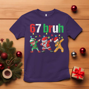 67 Christmas T Shirt Funny Six Seven Bruh Dabbing Santa Meme Pajamas TS10 Purple Print Your Wear