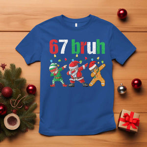 67 Christmas T Shirt Funny Six Seven Bruh Dabbing Santa Meme Pajamas TS10 Royal Blue Print Your Wear