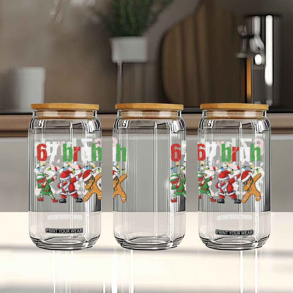 67 Christmas Glass Can Funny Six Seven Bruh Dabbing Santa Meme Pajamas TS10 Print Your Wear