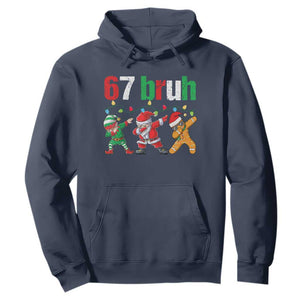 67 Christmas Hoodie Funny Six Seven Bruh Dabbing Santa Meme Pajamas TS10 Navy Print Your Wear