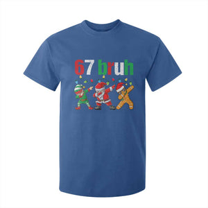 67 Christmas T Shirt For Kid Funny Six Seven Bruh Dabbing Santa Meme Pajamas TS10 Royal Blue Print Your Wear