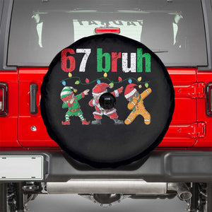 67 Christmas Spare Tire Cover Funny Six Seven Bruh Dabbing Santa Meme Pajamas TS10 Black Print Your Wear