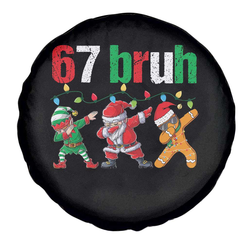 67 Christmas Spare Tire Cover Funny Six Seven Bruh Dabbing Santa Meme Pajamas TS10 Print Your Wear