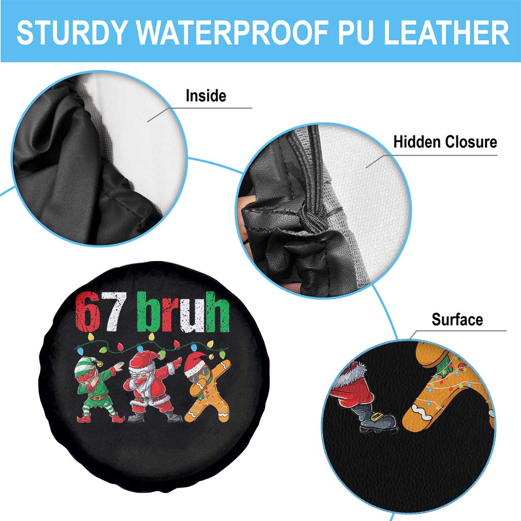 67 Christmas Spare Tire Cover Funny Six Seven Bruh Dabbing Santa Meme Pajamas TS10 Print Your Wear