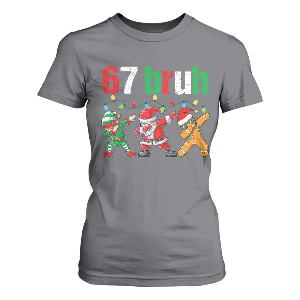 67 Christmas T Shirt For Women Funny Six Seven Bruh Dabbing Santa Meme Pajamas TS10 Charcoal Print Your Wear
