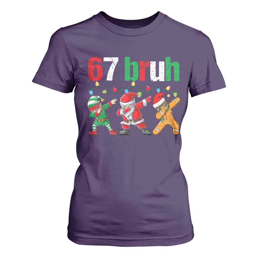 67 Christmas T Shirt For Women Funny Six Seven Bruh Dabbing Santa Meme Pajamas TS10 Purple Print Your Wear