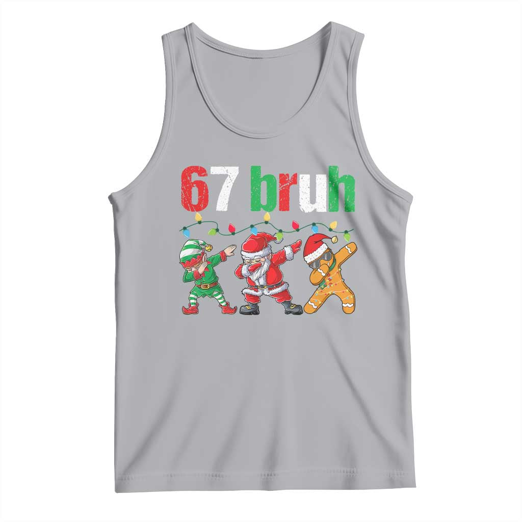 67 Christmas Tank Top Funny Six Seven Bruh Dabbing Santa Meme Pajamas TS10 Athletic Heather Print Your Wear