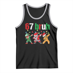 67 Christmas Tank Top Funny Six Seven Bruh Dabbing Santa Meme Pajamas TS10 Black Athletic Heather Print Your Wear
