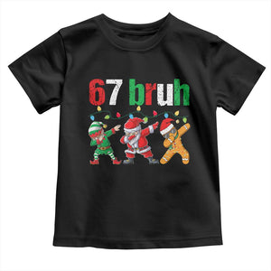67 Christmas Toddler T Shirt Funny Six Seven Bruh Dabbing Santa Meme Pajamas TS10 Black Print Your Wear
