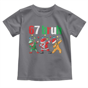 67 Christmas Toddler T Shirt Funny Six Seven Bruh Dabbing Santa Meme Pajamas TS10 Charcoal Print Your Wear