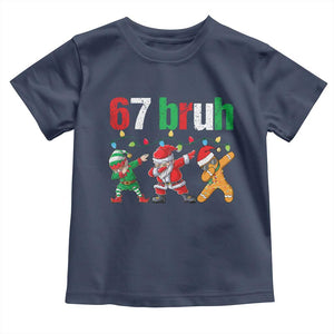 67 Christmas Toddler T Shirt Funny Six Seven Bruh Dabbing Santa Meme Pajamas TS10 Navy Print Your Wear