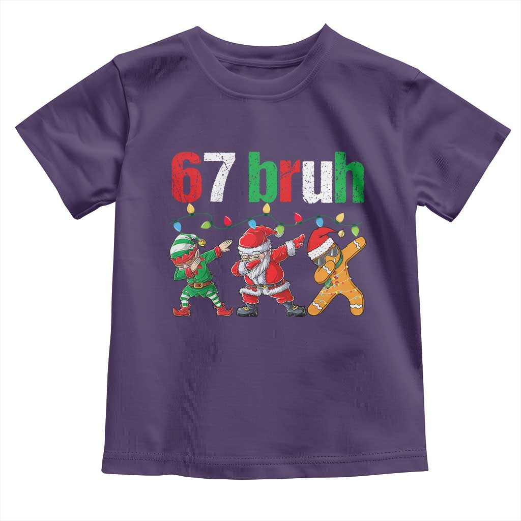 67 Christmas Toddler T Shirt Funny Six Seven Bruh Dabbing Santa Meme Pajamas TS10 Purple Print Your Wear
