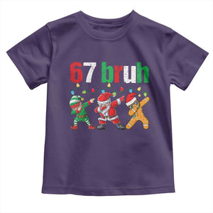 67 Christmas Toddler T Shirt Funny Six Seven Bruh Dabbing Santa Meme Pajamas TS10 Purple Print Your Wear