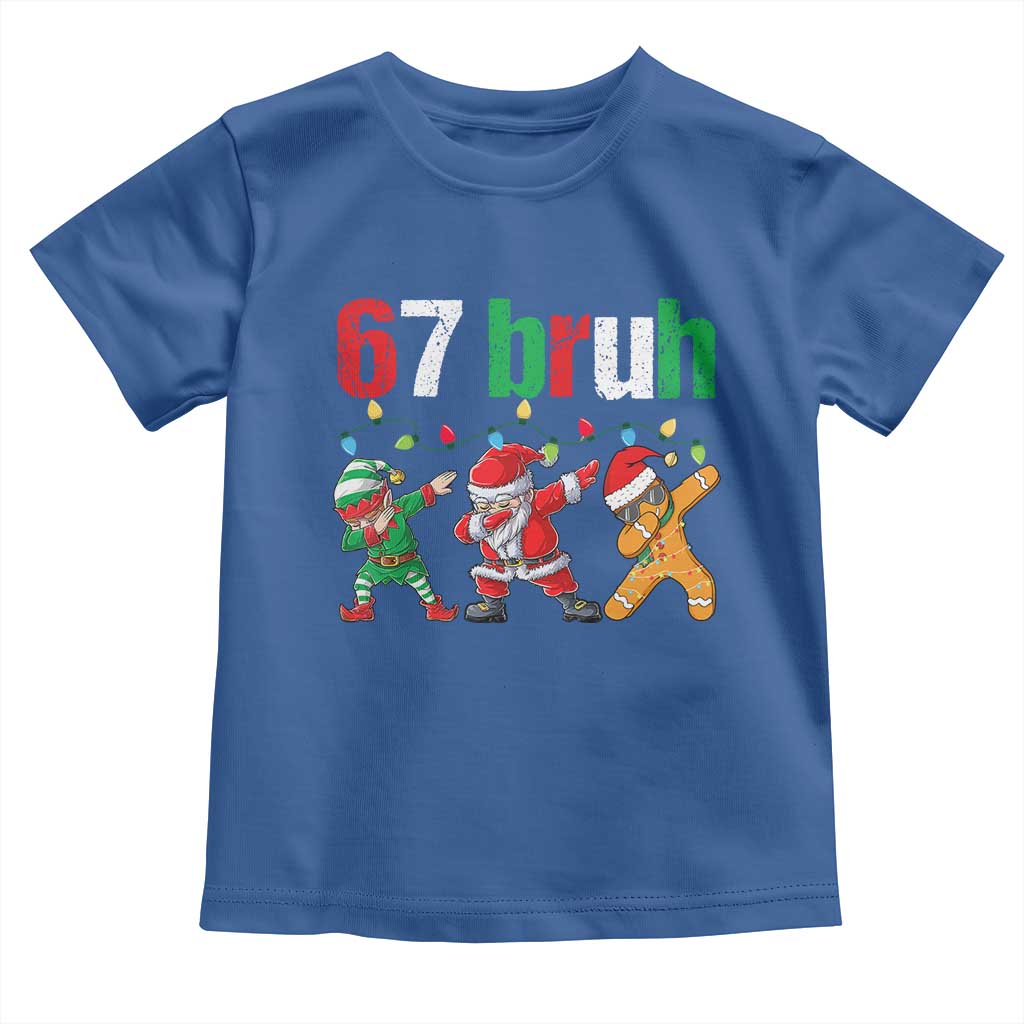 67 Christmas Toddler T Shirt Funny Six Seven Bruh Dabbing Santa Meme Pajamas TS10 Royal Blue Print Your Wear