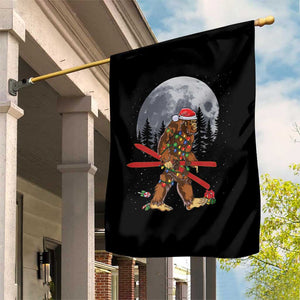 Santa Bigfoot Christmas Garden Flag Funny Sasquatch Skiing Snowboard Ski Lover Skier TS10 Print Your Wear