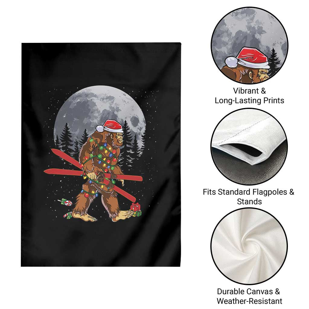 Santa Bigfoot Christmas Garden Flag Funny Sasquatch Skiing Snowboard Ski Lover Skier TS10 Print Your Wear