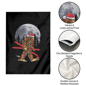 Santa Bigfoot Christmas Garden Flag Funny Sasquatch Skiing Snowboard Ski Lover Skier TS10 Print Your Wear