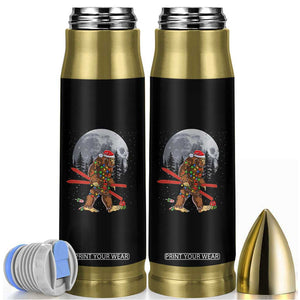 Santa Bigfoot Christmas Bullet Tumbler Funny Sasquatch Skiing Snowboard Ski Lover Skier TS10 Black Print Your Wear