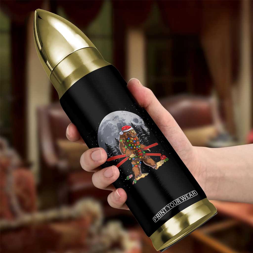 Santa Bigfoot Christmas Bullet Tumbler Funny Sasquatch Skiing Snowboard Ski Lover Skier TS10 Print Your Wear