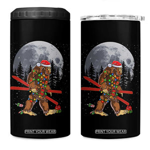 Santa Bigfoot Christmas 4 in 1 Can Cooler Tumbler Funny Sasquatch Skiing Snowboard Ski Lover Skier TS10 One Size: 16 oz Black Print Your Wear