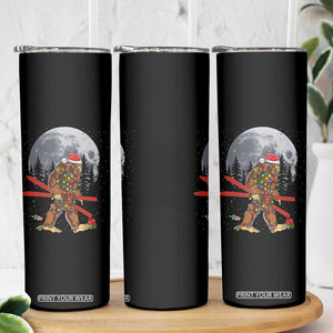 Santa Bigfoot Christmas Skinny Tumbler Funny Sasquatch Skiing Snowboard Ski Lover Skier TS10 Print Your Wear