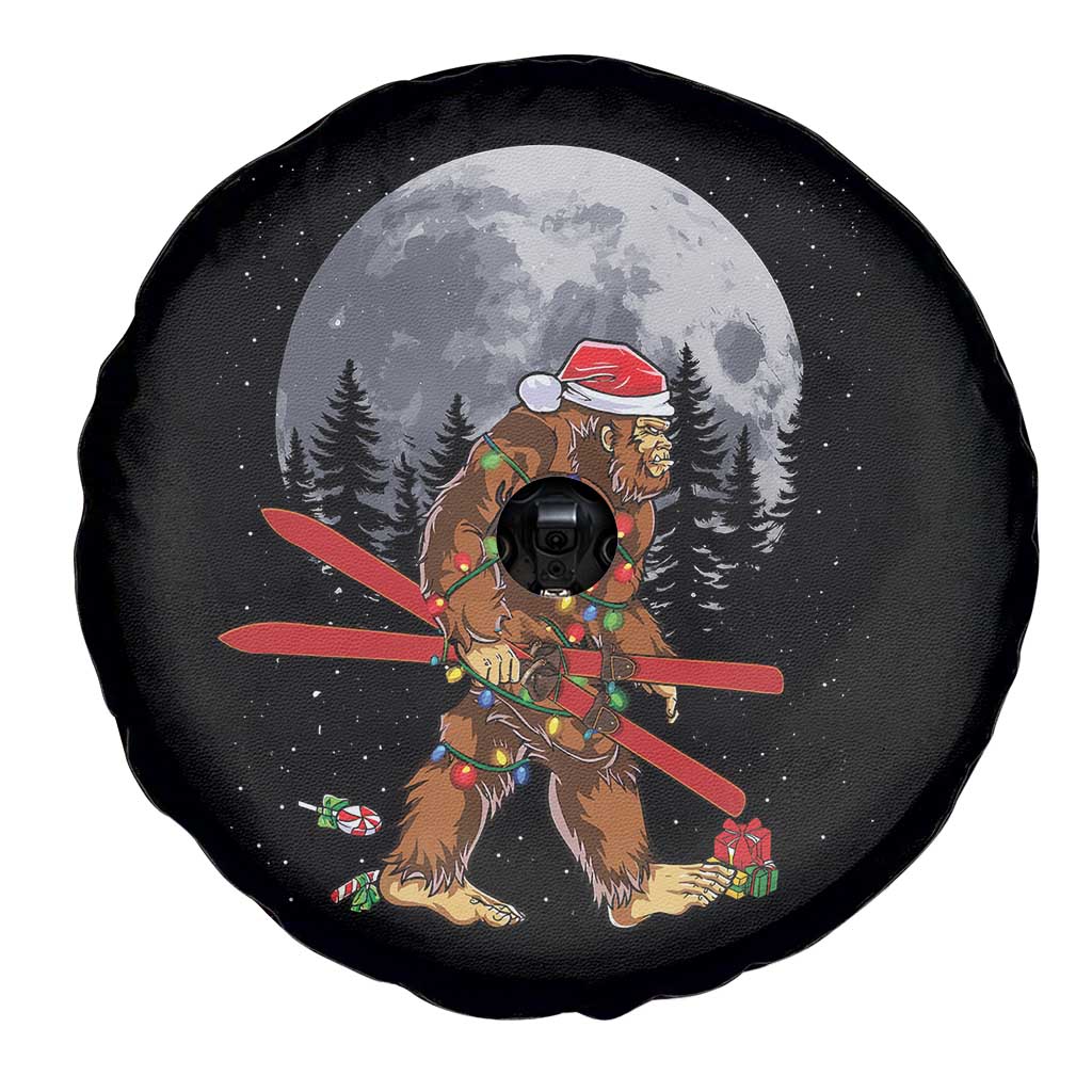 Santa Bigfoot Christmas Spare Tire Cover Funny Sasquatch Skiing Snowboard Ski Lover Skier TS10 Print Your Wear