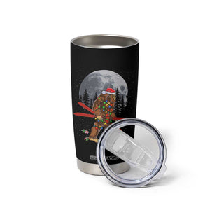 Santa Bigfoot Christmas Tumbler Cup Funny Sasquatch Skiing Snowboard Ski Lover Skier TS10 Print Your Wear
