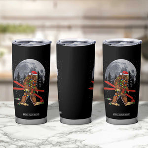 Santa Bigfoot Christmas Tumbler Cup Funny Sasquatch Skiing Snowboard Ski Lover Skier TS10 Print Your Wear