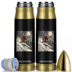 Christmas Bigfoot Skiing Bullet Tumbler Funny Santa Sasquatch Snowboard Ski Lover Skier TS10 Black Print Your Wear