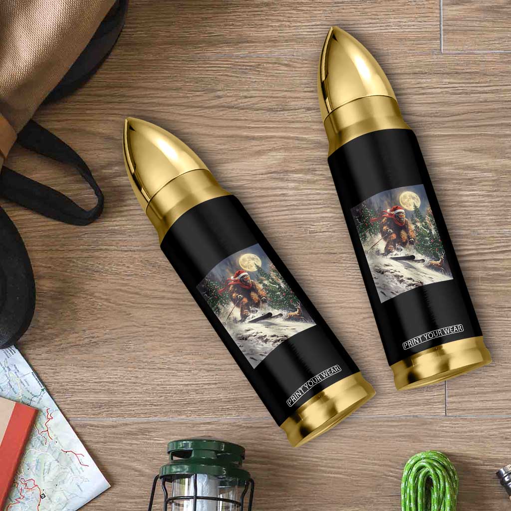 Christmas Bigfoot Skiing Bullet Tumbler Funny Santa Sasquatch Snowboard Ski Lover Skier TS10 Print Your Wear