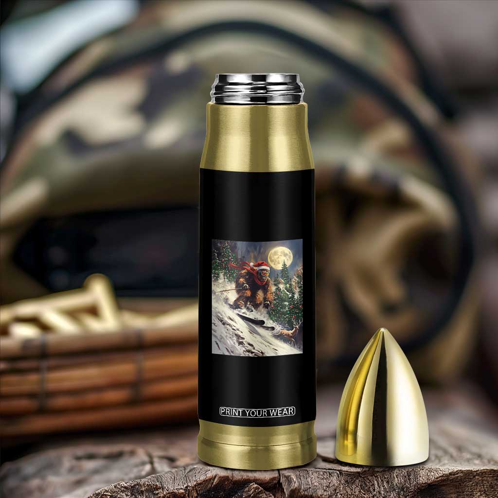 Christmas Bigfoot Skiing Bullet Tumbler Funny Santa Sasquatch Snowboard Ski Lover Skier TS10 Print Your Wear