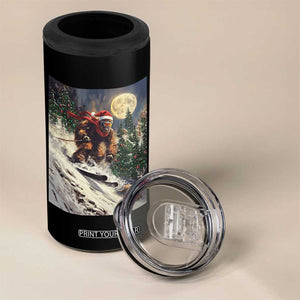 Christmas Bigfoot Skiing 4 in 1 Can Cooler Tumbler Funny Santa Sasquatch Snowboard Ski Lover Skier TS10 Print Your Wear
