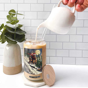 Christmas Bigfoot Skiing Glass Can Funny Santa Sasquatch Snowboard Ski Lover Skier TS10 Print Your Wear