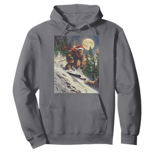 Christmas Bigfoot Skiing Hoodie Funny Santa Sasquatch Snowboard Ski Lover Skier TS10 Charcoal Print Your Wear