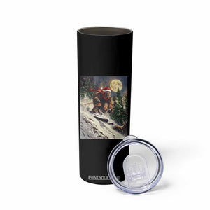 Christmas Bigfoot Skiing Skinny Tumbler Funny Santa Sasquatch Snowboard Ski Lover Skier TS10 Print Your Wear
